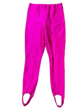 Good American Hot Pink Shiny Stirrup Pants Size 4